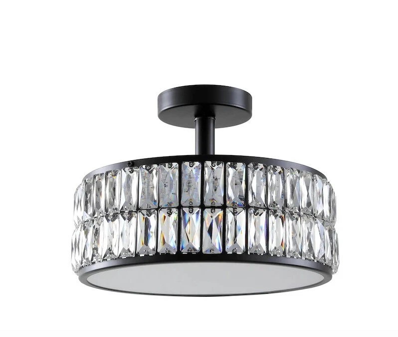 ALLEN ROTH WILLOW MATTE BLACK LED SEMI FLUSH MOUNT LIGHT NEW IN