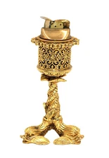 Vintage 50s - EVANS -  Gold Gilded Metal Table Top Lighter - Mid Century -