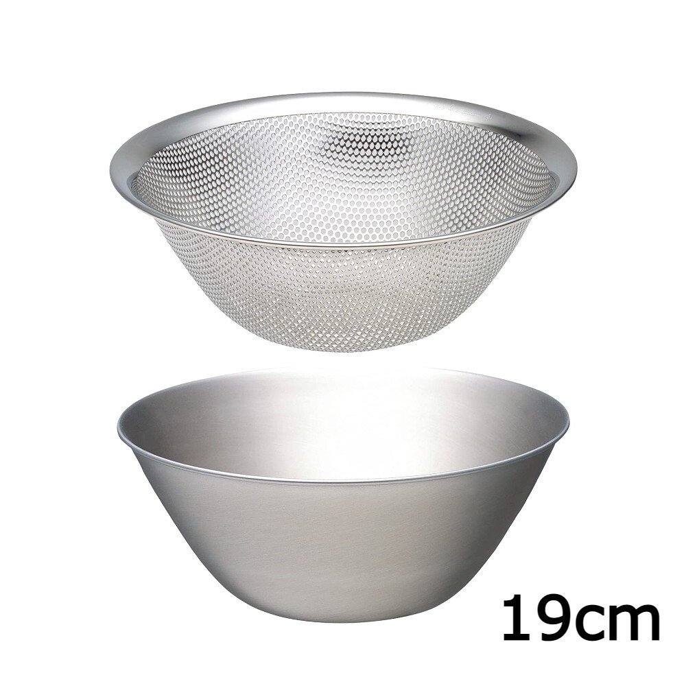 パーツ Sori ya SORI YANAGI Stainless Steel Mixing Bowl Punching Strainer 19cm