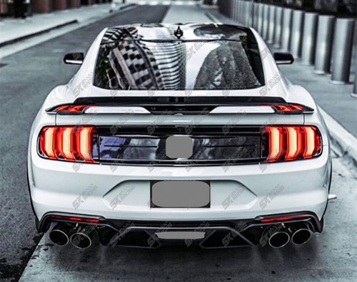 Carbon Fiber/Gloss Black Rear Trunk Spoiler Wing Bodykit For Ford Mustang 18-23 - Picture 15 of 52