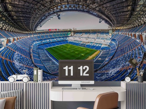 Autocollant Mural 3D Stade Bernabeu Real Madrid - Déco Chambre Enfant, Salon, Bureau | Sticker Facile à Poser