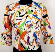 Women's Multi Colored Kelly & Diane Satin Lined Jacket Size 4