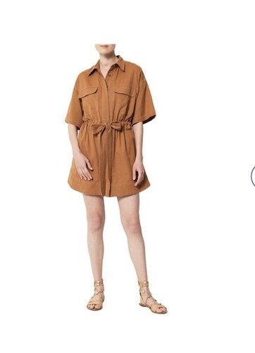 OMIKA Damen Carla Oversized Kurzarm Minikleid, Braun Medium - Bild 7 von 9