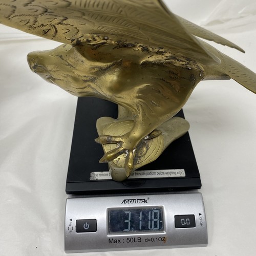 Vintage Set (2) große Messing Adler Statue amerikanische Weißkopfbedeckungen - Bild 9 von 11