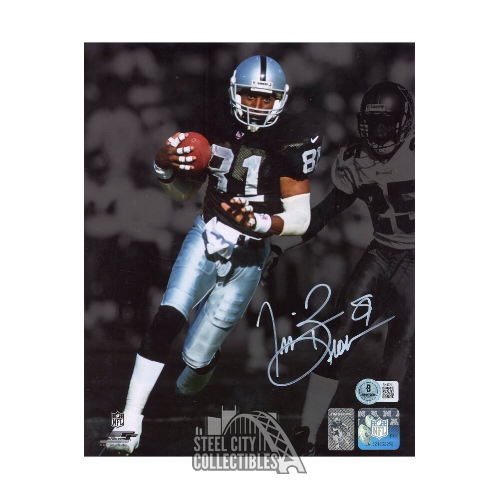 Tim Brown Autographed Signed Oakland 8x10 Football Photo - BAS (Dark Background) 
