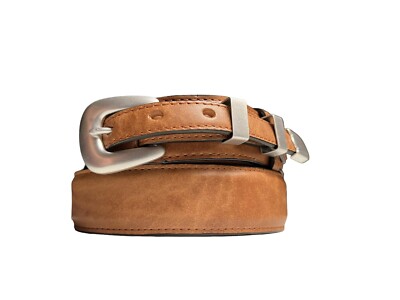 Genuine Leather Ranger Belt Western Leather Matte Latte Brown Casual Belts 