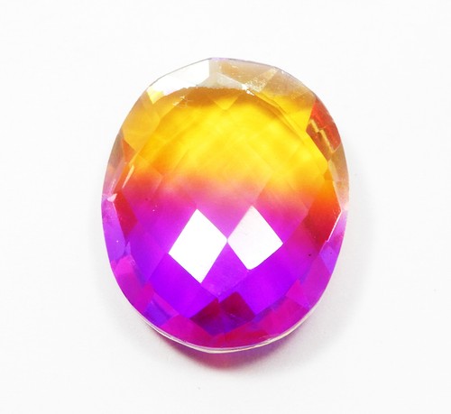 Lab-Created Oval Cut Multi-Color Tourmaline Doublet Loose Gemstone 24.25 Ct - Picture 2 of 6