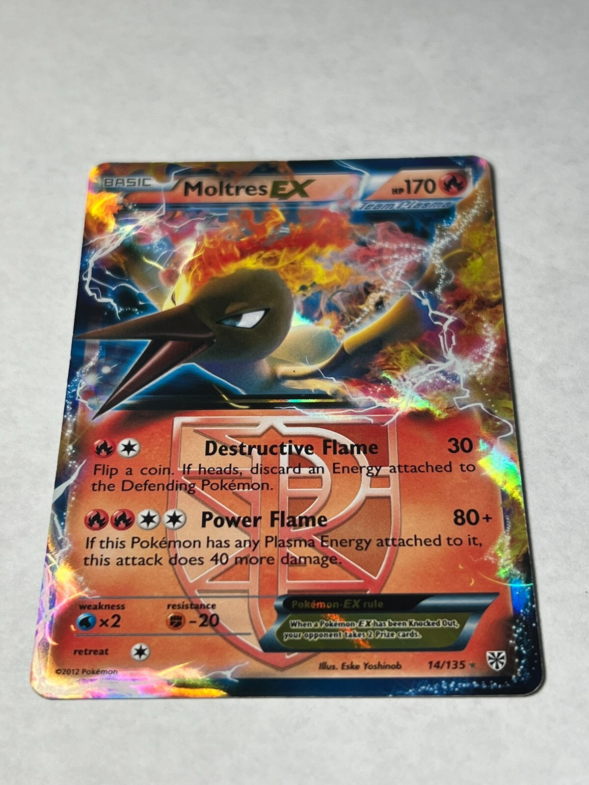 Pokemon TCG Moltres EX (Team Plasma) 14/135 Plasma Storm Holo LP