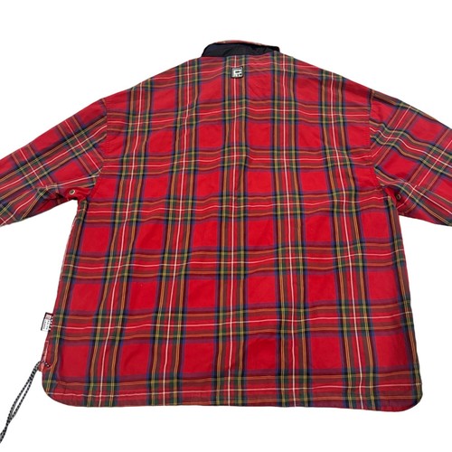 Vintage Chaps Ralph Lauren Anorak Pullover Jacket Red Plaid Large Royal Stewart - Picture 11 of 12