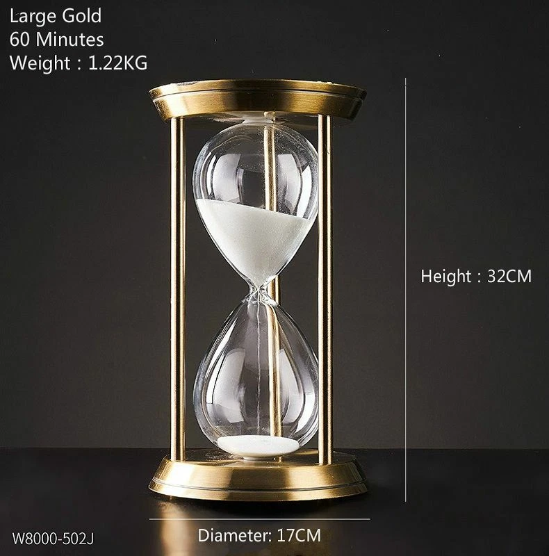 Temporizador de reloj de arena fijo giratorio de metal retro 1 pieza arena artesanías decoración de escritorio Foto 2 de 4
