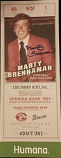 Marty Brennaman Autographed 1st Game Commemorative Ticket