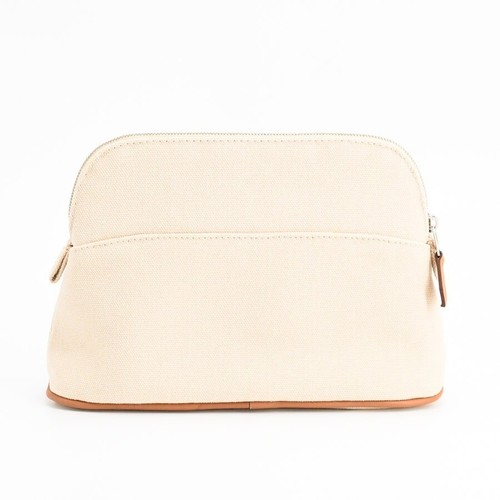HERMES Bolide Pouch Mini Pouch Canvas Ivory With Box Authentic - Picture 3 of 5