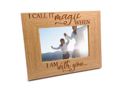 Bilderrahmen Liebe Thema Ich nenne es Magie Gravur Holz Geschenk FW398