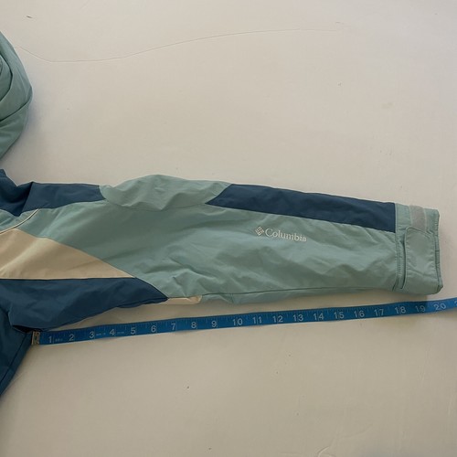 Columbia Girls Ski Jacket XL ? Hooded Blue Snow Skirt Waterproof Pit to pit 20" - Picture 18 of 23