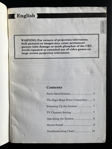 SEGA Mega Drive Instruction Manual Original - Picture 3 of 6