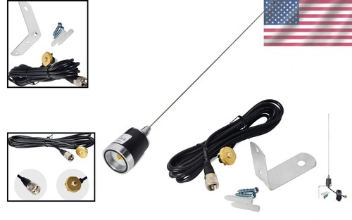 Reliable 21" NMO Antenna & Coax Cable with Sturdy Fender Mount for Vehicles - Zdjęcie 2 z 8