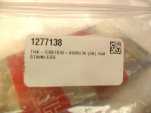 THK SRS15W-80L(GK)M RAIL Factory Sealed, Stainless - 21381 52009 00800 - Picture 2 of 4