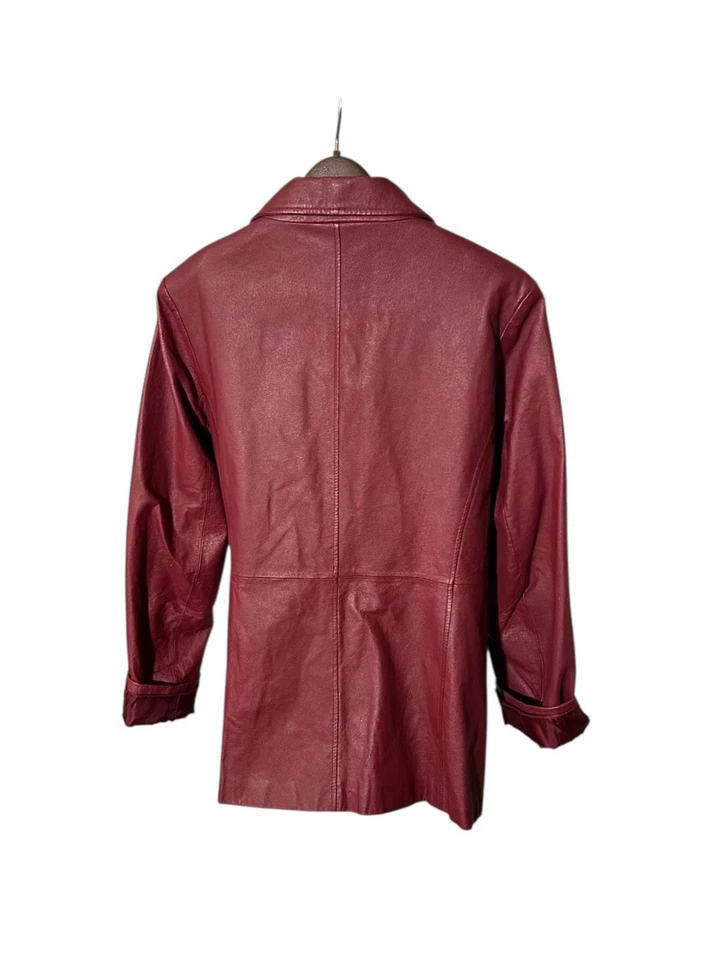 Chaqueta Blazer METRO STYLE Mujer (14) Borgoña Suave 100% Cuero - Forrada Foto 2 de 4