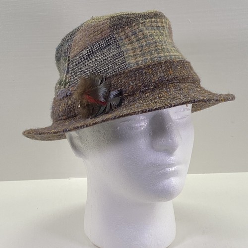 Vintage Orvis Fedora Hat Cap Tweed Patchwork Wool Irish Ireland Grandpacore Sz M - Picture 12 of 18