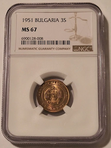 Bulgaria 1951 3 Stotinki MS67 NGC