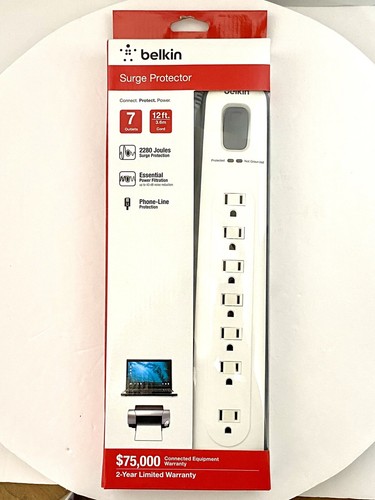 Belkin BV107200-12 7-Outlets Surge Protector $75,000 Warranty 2280 Joules NEW! - 第 9/9 張圖片
