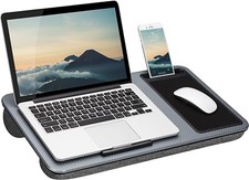 LapGear 91501 Lap Desk with Device Ledge, Mouse Pad and Phone Holder