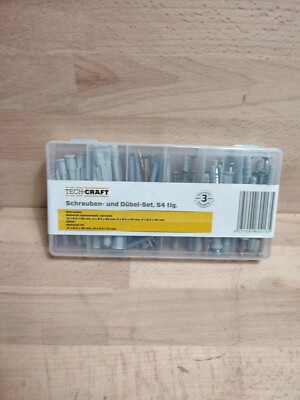 Techcraft Schrauben und Dübelset 54tlg 