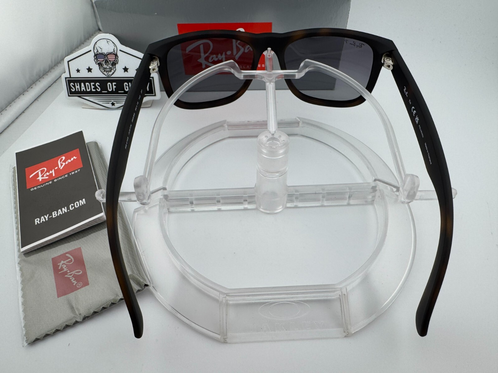 Ray-Ban Justin RB4165 Polarized Sunglasses - Rubber Havana Blue image 8