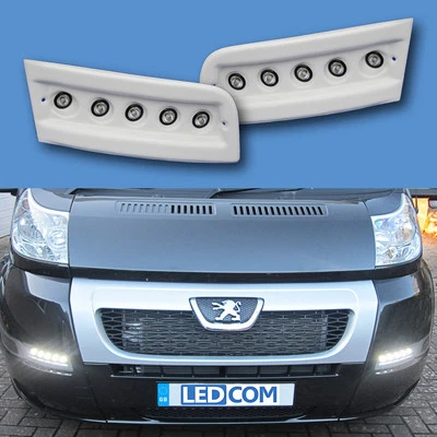 Day Running Lights DRL LED Fiat Ducato, Boxer, Relay ,2007 to 2014 White