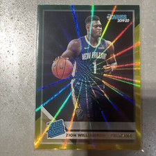 Zion Williamson 2019-20 Donruss - Rated Rookie Holo Green and Yellow Laser #201 