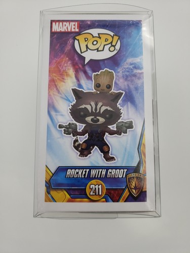 Funko Pop 211 Marvel GOTG Rocket & Groot Collector Corps Exclusive 2017 Vaulted - Picture 6 of 9