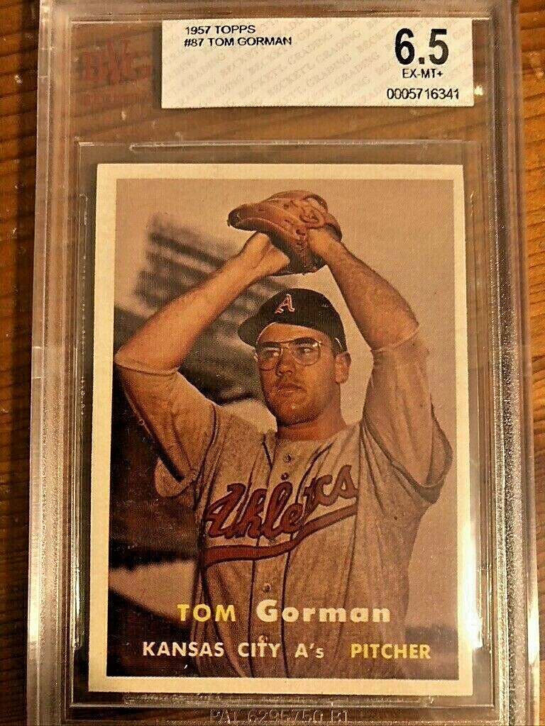 1957 Topps Baseball Card #87 Tom Gorman BVG 6.5 | eBay