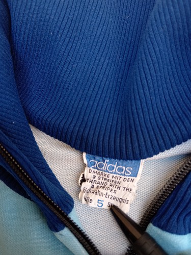 ADIDAS BLUE Vtg TRACK JACKET WEST GERMANY FOOTBALL SOCCER TRACKSUIT - Imagen 2 de 4