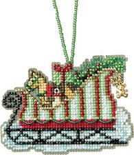 MILL HILL CHARMED ORNAMENTS Beaded Cross Stitch Kit TOYLAND SLEIGH