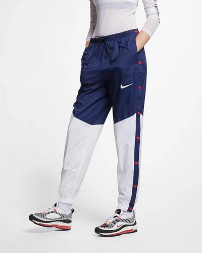 Nike Sportswear Windrunner Women's Popper Pants Blue White AR3082 493