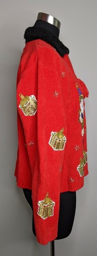NEU Vintage 2001 Damen L Christopher Radko Ornament Pullover Cardigan Santa - Bild 8 von 12