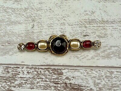 Vintage 1985 Chanel Gripoix Glass Rhinestone Faux Pearl Vintage 1985 Chanel Gripoix Glass Rhinestone Faux Pearl