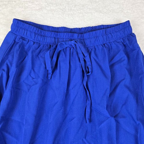 Pinup Fashion Long Maxi Skirt Womens Size M Blue Drawstring Elastic Waist A-Line - Picture 2 of 9