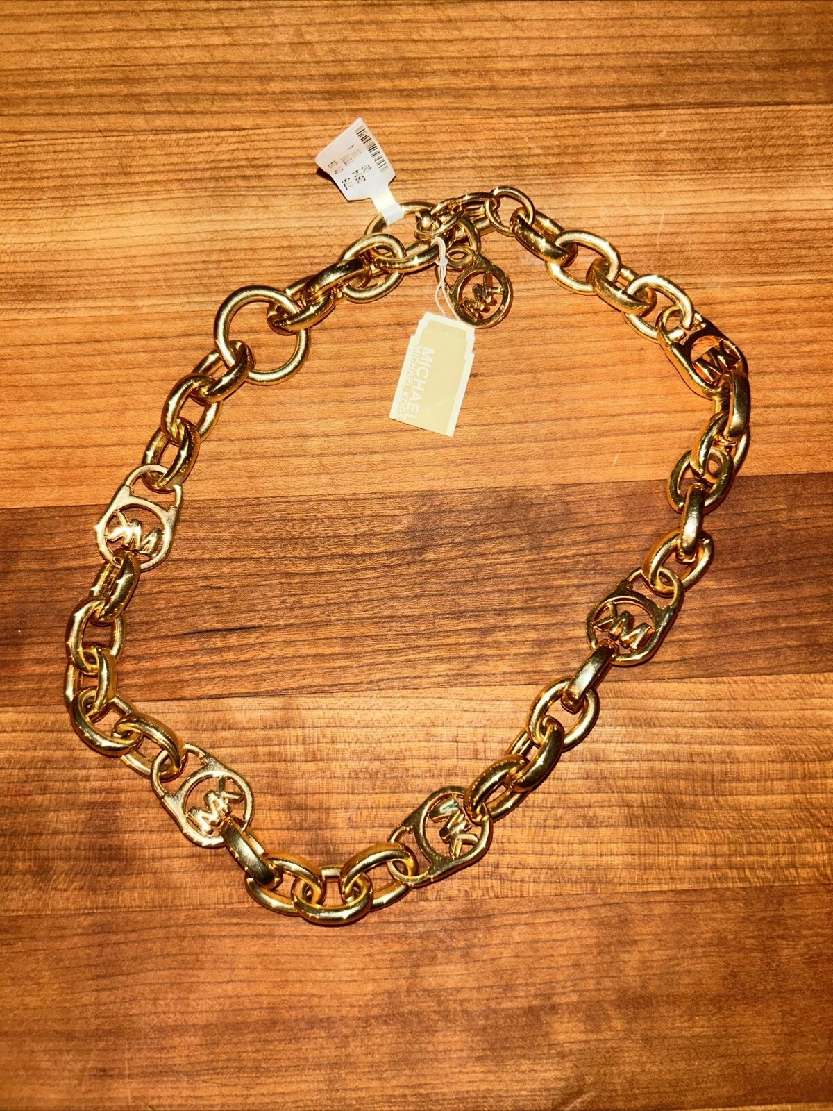 Collana catena oro logo Michael Kors Nuova con etichette