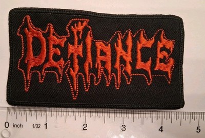 Defiance Thrash Band Logo Patch Embroidered Sew On 