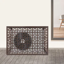 Air Conditioner Fence for Outdoor Units Privacy Fence  Coffee Color