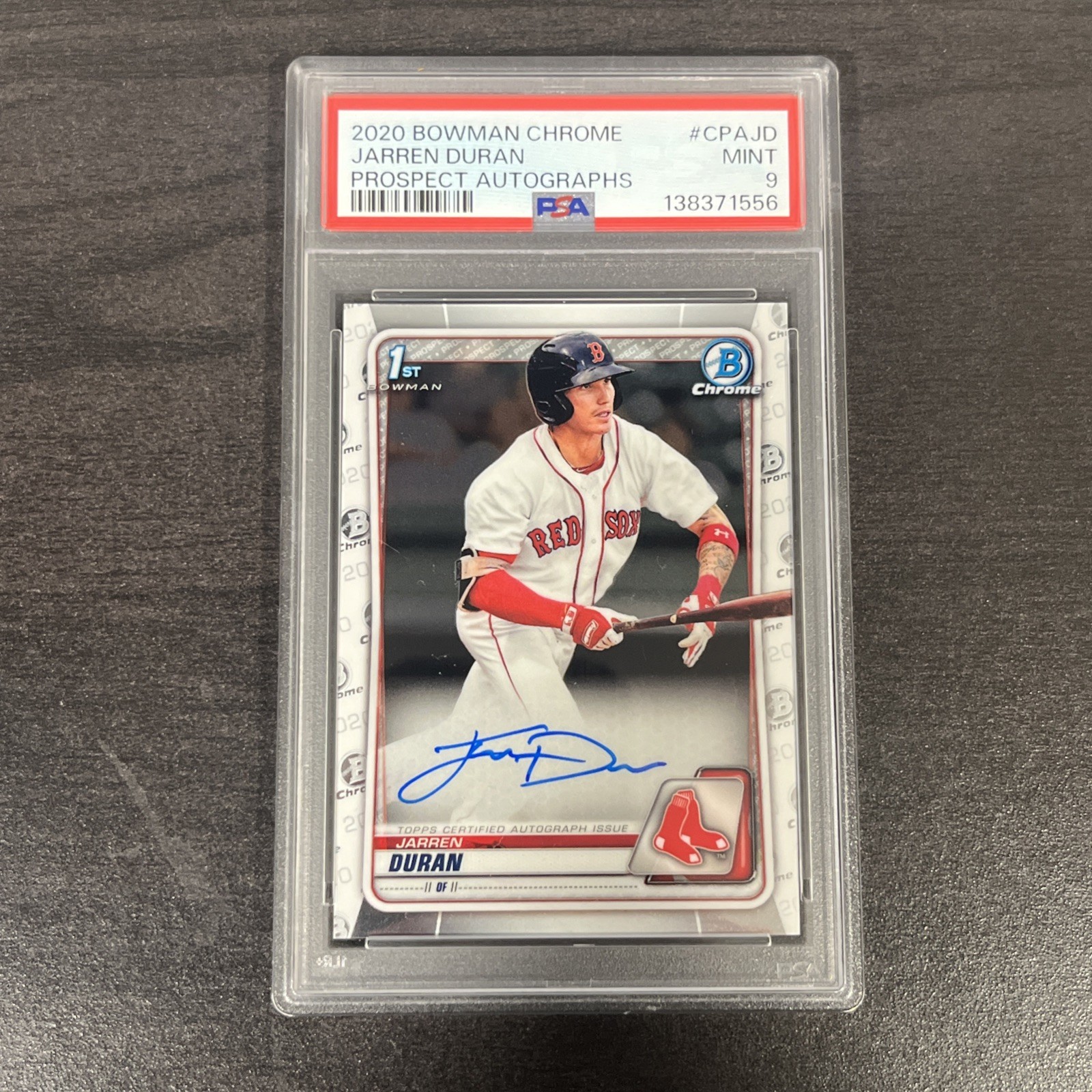 2020 Bowman Chrome Jarren Duran Rookie Auto PSA 9 Boston Redsox 1st Bowman