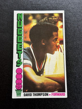 Topps 1976-77 David Thompson Rookie Base Denver Nuggets #110 Basketball Card. rookie card picture