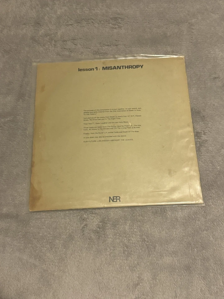 Death In June Lesson 1: Misanthropy Vinyl LP goth neo folk '86 uk ner badvc726 ! Foto 2 de 4