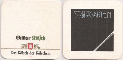 Gilden Kölsch - alter Bierdeckel ''Stadtgarten Series - Jazz Haus Musik''