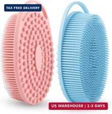 Silicone Body Scrubber 2 Pcs Silicone Loofah Exfoliating Body Scrubber for Men W