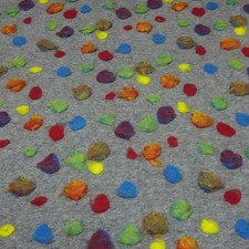 Fabric Ital. Musterwalk boiled wool Walkloden relief Boppel dots gray multicolor