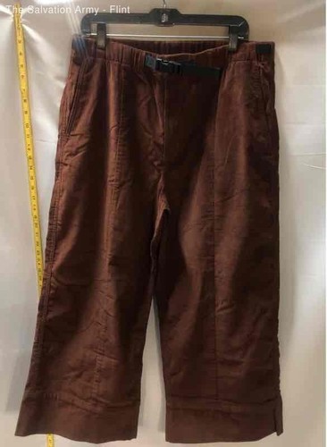 The North Face Womens Dark Oak Corduroy Easy Wide-Leg Cropped Pants Size XL
