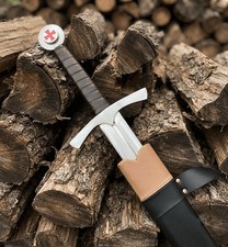 Knights Templar Crusader Sword Replica: Hand Forged Carbon Steel Long Sword