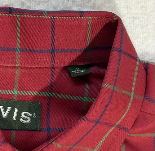 Orvis Men's Shirt Button Up Size Medium M Wrinkle Free Red Plaid Long Sleeve - Picture 10 of 11